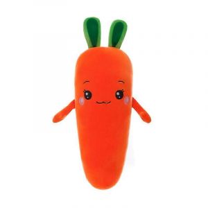 Peluche carotte en coton duveteux, oreiller créatif à longues bandes, poupée végétale, oreiller de couchage-40 cm - Neuf