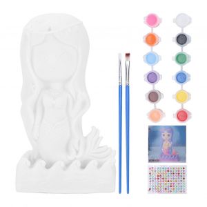 Poup&eacute;e De Pl&acirc;tre Peint En Vinyle Sir&egrave;ne Peinture Kit Pour Les Filles Enfants Bricolage Artisanat &Agrave; La Main - Neuf
