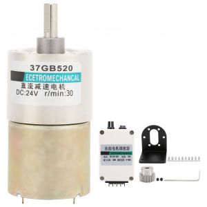 XYONG Moteur reducteur basse vitesse avec support et regulateur de vitesse pour machine-outil CNC DC24V 30 tr/min - Neuf