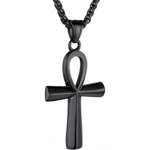 Trahoo-Jewelry Collier Ankh Pour Homme Garçon, Pendentif Croix Clé De La Vie, Bijoux Amulette Chaîne Égyptienne, Cadeau Anniversaire - Neuf