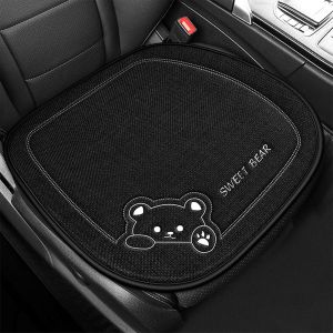 Coussin Voiture Siege En Pur Lin,50x50cm Coussin De Si&egrave;ge De Voiture,Coussin De Si&egrave;ge Auto Avec Des Ours De Dessins Anim&eacute;s,Housse De Si&egrave;ge Voiture Auto Antid&eacute;rapant Pour Si&egrave;ge Auto,Suv (Noir) - Neuf