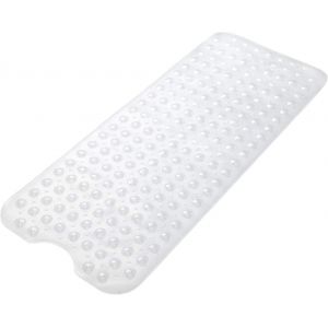 Tapis de bain 40 x 100 cm, transparent, antid&eacute;rapant, r&eacute;sistant aux moisissures, extra long, antibact&eacute;rien, sans BPA, sans latex, sans phtalates, lavable en machine, id&eacute;al pour les enfants - Neuf
