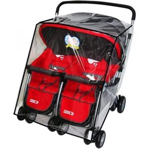 Habillage Pluie Poussette Double Housse De Pluie Poussette Côté À Côté Protège Pluie Vent Neige Poussette Universel Couverture - Neuf