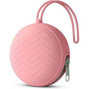 Boite A Sucette Bebe,Bo&icirc;te De Rangement En Silicone Pour Sucette,Bo&icirc;te &Agrave; Sucettes Portable En Silicone Pour B&eacute;b&eacute;,Imperm&eacute;able,Sans Bpa,Pour Voyage En Plein Air (Rose) - Neuf