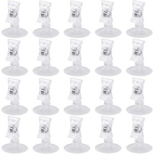 Eryi-20 Pcs Pince À Ventouse, Crochet À Ventouse, Ventouse Clip, Crochet Ventouse Transparent Pour Cuisine, Salle De Bain, Bureau, Supermarché, Magasin - Neuf