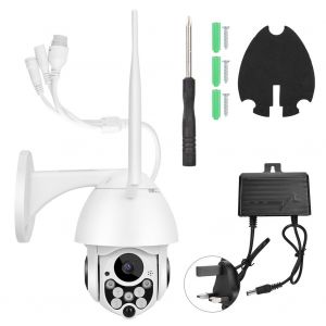 Camera de securite Wi-Fi HD 1080p, vision nocturne sans fil, PTZ, prise 100-240 V, prise britannique - Neuf