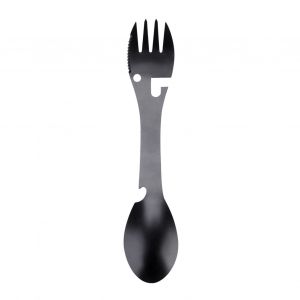 CuillèRe Multifonction Portable 5 En 1, Fourchette, Ouvre-Bouteille, Coupe-Dents De Scie Pour Camping Pique-Nique - Neuf