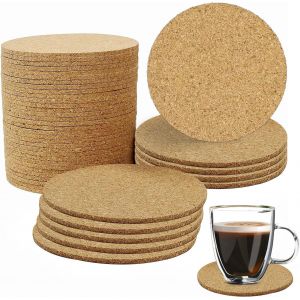 Mevronisshop-Dessous De Verre En Li&egrave;ge Rond - Lot De 50, 10 Cm De Diam&egrave;tre, 3 Mm D'&eacute;paisseur - Convient Pour La Maison, Le Bar Et Le Restaurant - Neuf