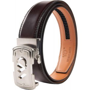 Cauc-Ceinture En Cuir &Agrave; Cliquet Pour Homme Sans Trous, Fermeture Automatique, Pour Costume D'affaires Et V&ecirc;tements, Largeur 35 Mm, Taille R&eacute;glable - Neuf