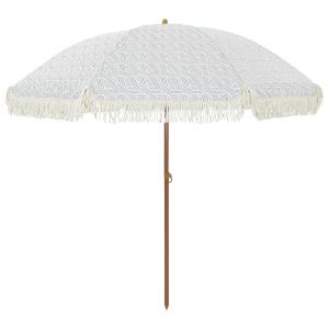 Parasol De Plage Moderne Inclinable 205 X 205 X 210 Cm Pratique L&eacute;ger Design En Polyester Gris Helloshop26 02_0058873 - Neuf