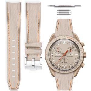 Eryi-Bracelet De Montre Caoutchouc Compatible Avec Omega X Swatch Moonswatch 20mm - Neuf