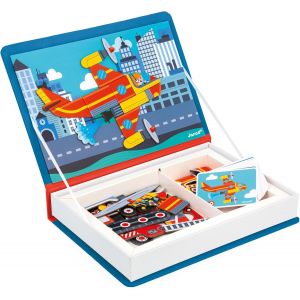 ERYI-- Magnéti'Book Pompiers - Jeu Educatif Magnétique 60 Aimants + 18 Modèles - Jouet Enfant En Carton Fsc - Développe Dextérité Et Créativité - Dès 3 Ans - Neuf