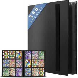 Mdy-540 Classeur Carte - Pochette Carte 30 Pages, Album Livre Carte Étanche Avec Sangle Elastique, Binder Albums Pour Cartes À Collectionner Pour Cartes À Jouer/Sport, Yugioh, Etc. Noir - Neuf