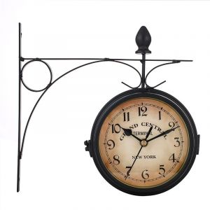 1 horloge murale double face noire style européen horloges classiques - Neuf