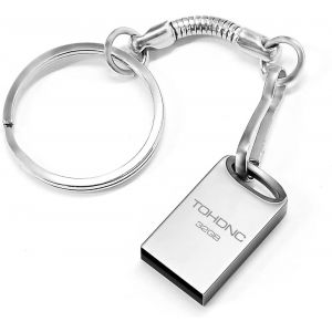 Cl&eacute; USB 32Go, Mini M&eacute;tal Thumb Drive USB 2.0 32Go Flash Drive Imperm&eacute;able Pen Drive Memory Stick pour Ordinateur Portable, PC Stockage de Donn&eacute;es (Argent) - Neuf