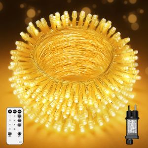 Kalanka-Guirlande Lumineuse Int&eacute;rieur Ext&eacute;rieur Led 10m/ 40m/ 60m Avec Et Minuterie, 8 Modes D'&eacute;clairage, Fonction M&eacute;moire, &Eacute;tanche Ip44, Pour D&eacute;coration Maison, No&euml;, Jardin, Mariages Et F&ecirc;tes - Neuf