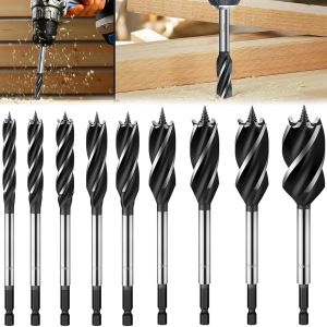Ensemble de 9 Forets HélicoÏdaux,Mèches Hélicoïdale Set Accessories Professional pour Bois,Accessoires pour Perforateurs 10,12,14,16,18,20,22,25,32mm avec Étui en Plastique - Neuf