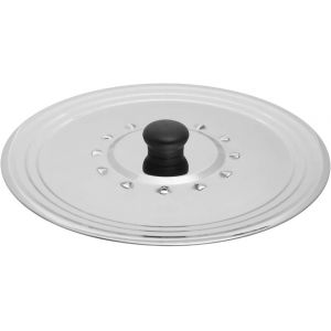 Jexnovashop-1x Couvercle En Acier Inoxydable - Protection Universelle Contre Les Eclaboussures - Trou Vapeur Multi-Tailles - Convenant Aux Casseroles Et Po&ecirc;les D'un Diam&egrave;tre De 22, 24, 26 Cm - Neuf