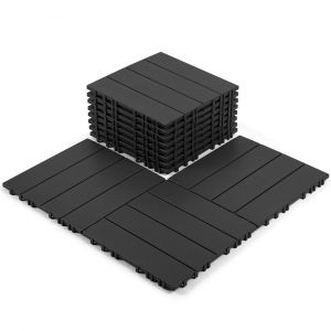 99x Dalle De Terrasse Dalles En Plastique Sol En Plastique Avec Syst&egrave;me D'encliquetage Pour Jardin 30x30cm Anthracite - Neuf