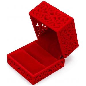 Bo&icirc;te &Agrave; Bagues,Bo&icirc;te Cadeau De Bague En Velours Carr&eacute; Creux,Bo&icirc;te &Agrave; Bijoux De Bague De Mariage - Neuf