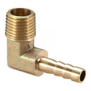 Raccord de tuyau cannelé en laiton 90 Tuyau coudé mâle 1/4 G mâle x 6mm Barb - Neuf