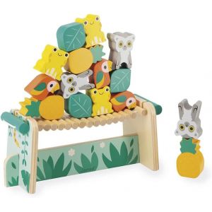 Jeu D'Equilibre Tropical Tropik - Jouet En Bois - 1 Pont À Construire Et 15 Pièces À Empiler - Jouet Educatif Motricité Fine - Certifié Fsc - Peinture À L'Eau - Dès 2 Ans, J08271[Z1477] - Neuf