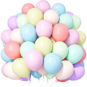 Ballons Arc-En-Ciel Pastel, 100 Pi&egrave;ces 12 Pouces Macaron, Multicolores En Latex Pour Femmes Filles Anniversaire Mariage Proposition Fian&ccedil;ailles D&eacute;corations - Neuf