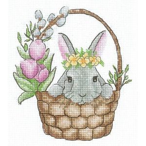 Kit Point De Croix Compt&eacute; Andriana "Lapin De Printemps" 11x13 Cm - Neuf