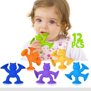 DDA-Jouet Ventouse Bebe,Silicone Jouet Bain bébé Sucker Toys, Jouets de Douche Sensoriels pour Tout-Petit,Jouet de Bain pour Garçons Filles de 3 4 5 Ans (12) - Neuf