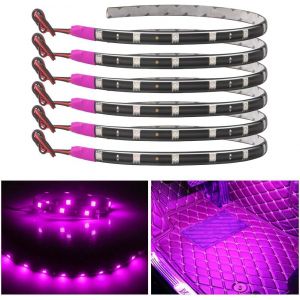 Fchhk-Lot De 6 Bandes Lumineuses Led 12 V Pour Intérieur De Voiture, Moto, Dessous De Tableau De Bord, 30 Cm, Étanche 5050 12smd - Neuf