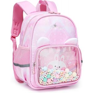 Sac à Dos Enfant Maternelle Filles Petit Sac à Dos Enfant Ecole Animal Imperméable Sacs à Dos Mignon Préscolaire Cartable Scolaire Tout-petits Sac D'école pour Enfans 2 à 6 Ans,Rose Lapins - Neuf