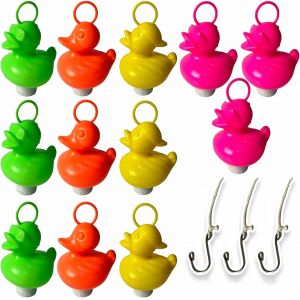 KAL-Kit De Pêche Aux Canards Avec 12 Canards Multicolores En Plastique Avec Crochet Et Poids Comprend 3 Hameçons, Jouet De Bain, Jouet De Piscine, Pêche Canards Garçons Et Fi - Neuf