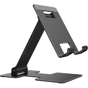 KAL-Support Tablette T&eacute;l&eacute;phone, Support Pliable Pour Iphone 16 15 14 13 12 11 S&eacute;rie, Galaxy S24/S23/S10/A54 Et Plus De T&eacute;l&eacute;phones, Pour Ipad Mini Et Plus De Tablettes(8.3-11 Pouces) -Noir - Neuf