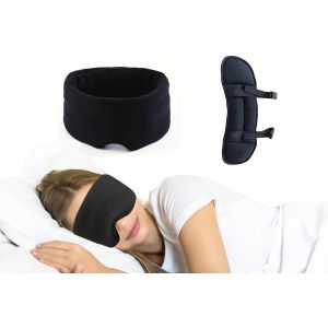 Ensemble oreiller de voyage et masque de sommeil pour avion avec soutien ajustable et fonction occultante - Neuf