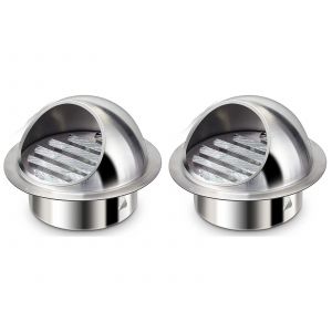 Grille d'a&eacute;ration de soffite en acier inoxydable avec moustiquaire - Lot de 2 - Neuf