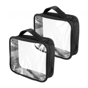 2pcs Voyage Portable Cosmétique Organisateur Maquillage Sac Grande Capacité Bain Transparent PVC - Neuf