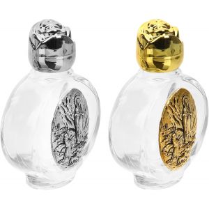 CHECARZHN--NO1-Lot De 2 Bouteilles D'Eau Sainte En Verre Pour Catholique, Chrétienne, Conteneurs Vides Pour Huiles Essentielles Religieuses, Bouteilles Pour Fête De Baptême Catholique Chrétienne - Neuf