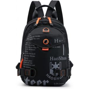 Sac Poitrine Sacs à Dos porté Travers Femme Sacs D'école Homme Sac d'Epaule Sacs de randonnée Sacs de bandoulière Sacoche Voyage avec Trou d`écouteur & Bandoulière détachable Noir - Neuf