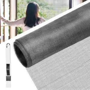 MAA-100 * 120cm Moustiquaire Sur mesure en Fibre de Verre Ignifuge Grand Store Toile Filet Voile Film Moustiquaire Plissée Adaptable Rigide Anti Moustique Mouche Insecte pour Porte Fenêtre Baie - Neuf