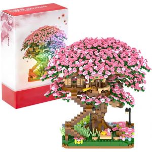 KALWL-2008+ Pcs Mini Sakura Arbre Maison Construire Bloc,Ensemble De Construction Cabane Dans Les Arbres,Ensemble De Blocs De Construction Arbres De Fleurs De Cerisier,Pour Les Enfants 14 Ans - Neuf