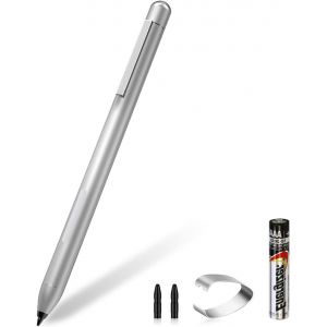 Stylet HP MPP 1.51 Compatible avec Ordinateurs Portables HP Spectre X360, HP Envy X360, HP Pavilion X360, avec sensibilit&eacute; &agrave; la Pression 1024, rejet de la Paume, Pile AAAA Argent - Neuf