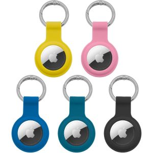 MEVRONISSHOP-5 Pi&egrave;ce &Eacute;tuis pour Apple Airtag - Anti-Chute et Anti-Rayures, Porte Cl&eacute; pour Animaux, Portefeuilles et Bagages, Compatible avec Le Nouvel Air Tag Locator Tracker &Eacute;tui - Neuf