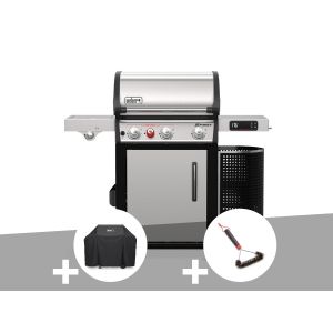 Barbecue gaz Spirit Premium SPX-335 GBS + Housse + Brosse de nettoyage en forme de T - Weber - Neuf