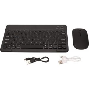 Clavier Souris , 10 Pouces Ultra Fin, Bluetooth 3.0, Double Mode, Rechargeable, Silencieux, Compatible Multiplateforme, Dpi 800/1200/1600 - Neuf