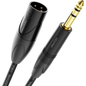 5m C&acirc;ble XLR vers Prise Jack St&eacute;r&eacute;o 6,35mm-C&acirc;ble Adaptateur pour Microphone C&acirc;ble Audio AUX-Qualit&eacute; Studio-En Cuivre pur OFC (AWG24) Prise XLR vers Prise Jack 6,35mm - Neuf