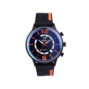Montres-Bracelets A Quartz Avec Bracelet En Silicone Pour Hommes, Montres De Sport A Quartz (Orange) - Neuf
