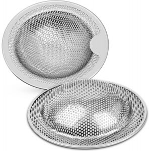 Crépines d'évier en acier inoxydable, lot de deux pièces (5 cm) - Neuf