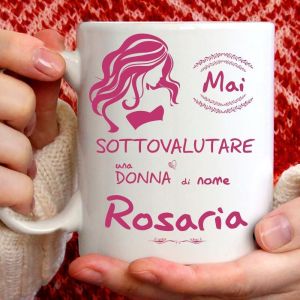 Eryi-Mug Rosaria Amusant Pour Petit-Déjeuner, Thé, Tisana, Café, Cappuccino. Gadget Tasse Personnalisée : Ne Sous-Estimer Pas Une Femme De Nom. Cadeau Original Et Mignon. - Neuf