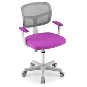 Chaise de bureau enfant r&eacute;glable en hauteur 54 x 50 x 80-91,5 cm avec mise en posture ergonomique style contemporain en PVC violet Helloshop26 20_0011126 - Neuf