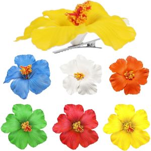 Shiliu-Lot De 6 Pinces À Cheveux En Forme De Fleur Hawaïenne, En Forme De Fleur D'hibiscus, Grandes Pinces À Cheveux En Forme De Fl[ - Neuf